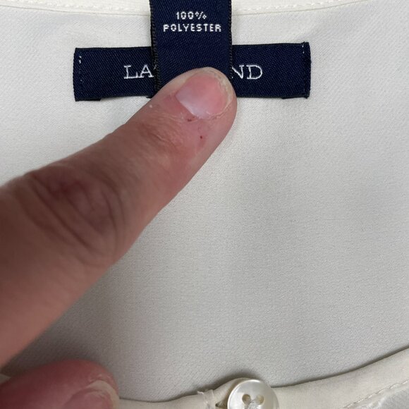 Women's LANDS' END Long Sleeve Blouse with Lace- Size 14 - Picture 7 of 10